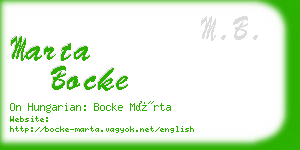 marta bocke business card